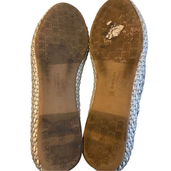 Birdies The Starling Metallic Silver Woven Slip On Vegan Leather Loafers 8.5 - Picture 4 of 5